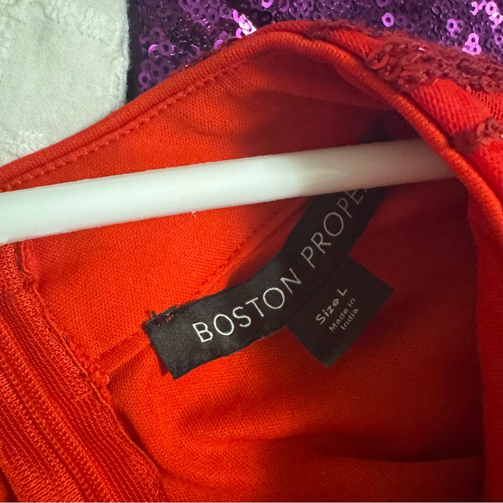 Boston Proper Red Sequin Long Sleeve Top Size L - Picture 6 of 7